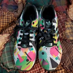 Adidas geometric colorful shoes women's size 9